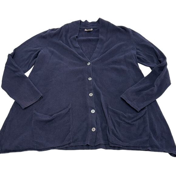 J.Jill Cardigan Womens X Small Blue Knit Sweater Button Up Cotton Blend - Picture 1 of 9